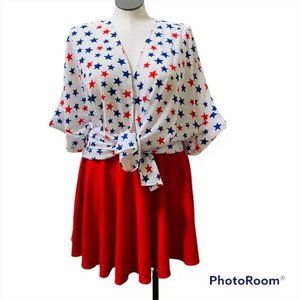 Bright Red Skater Mini Skirt Sz XL